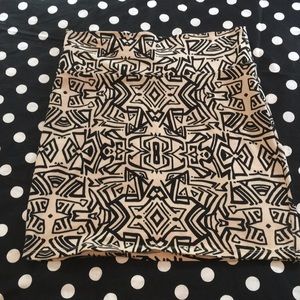 Charlotte Russe printed tan skirt